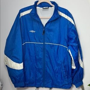 Umbro Blue White Windbreaker Full Length Zipper